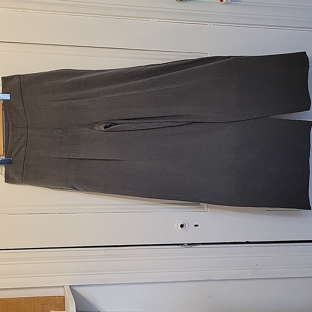 Wide leg flannel grey trouser pants